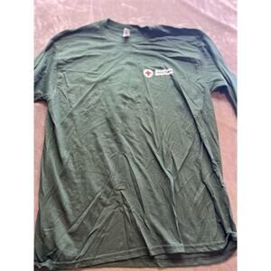 American Red Cross Field Service T-shirt Yeti Donate Size Large Green Fitted USA